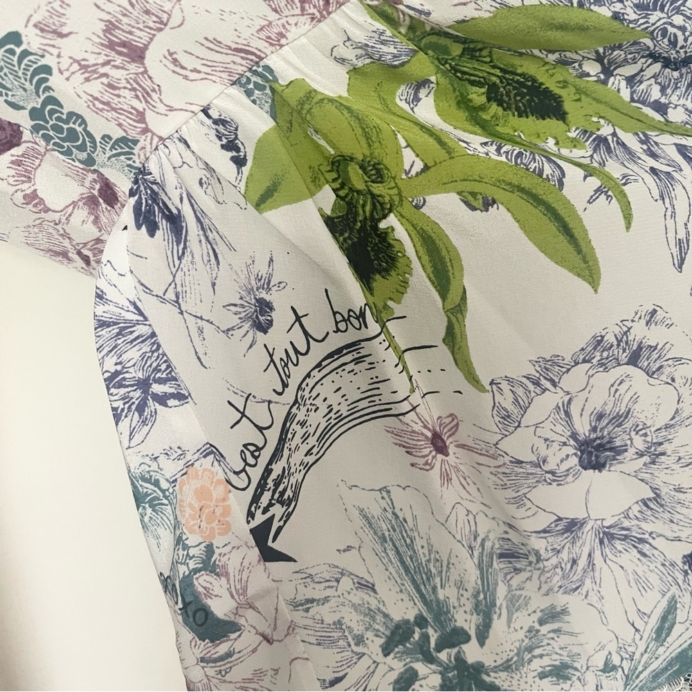 Cinq a Sept 100% Silk Avalon Top Floral Peasant Lace Luxury Designer Garden - Picture 6 of 15